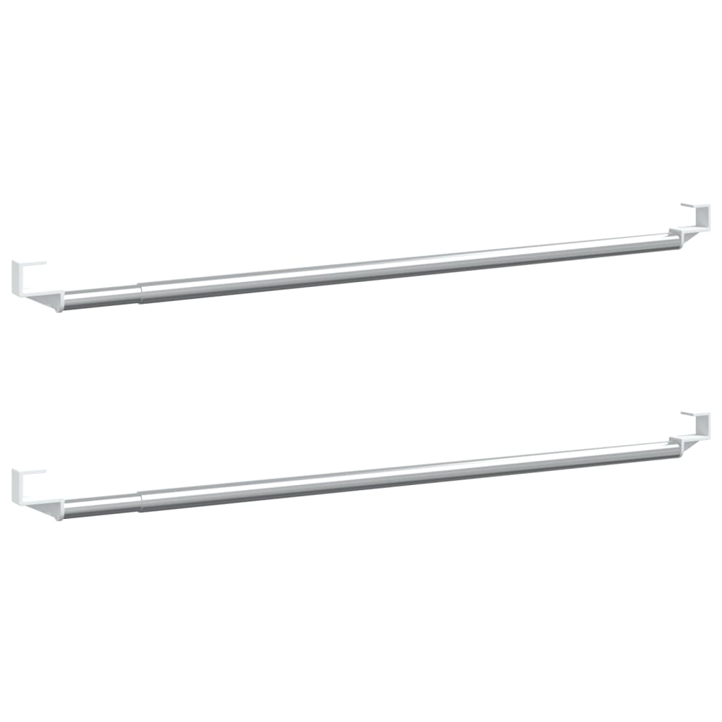 Vidaxx Vorhangschienen 2 Stück 40-60 cm Aluminium Weiß und Silber