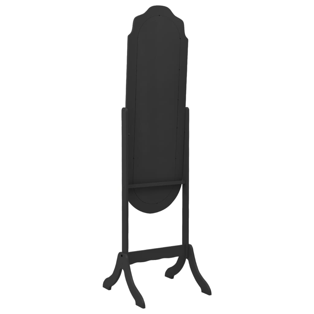 Vidaxx-Spiegel freistehend 45,5 x 47,5 x 160 cm, lackiertes Holz schwarz