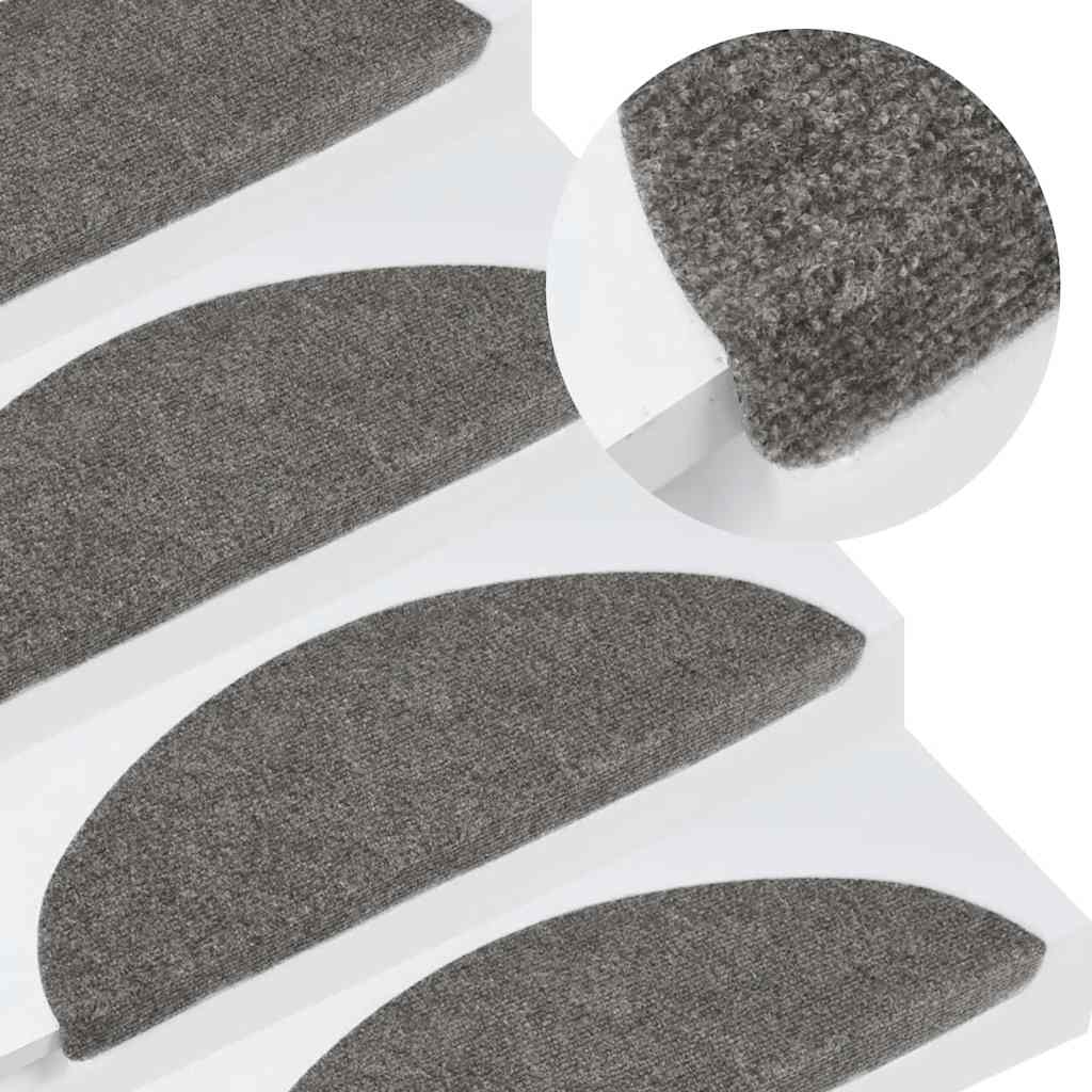 Vidaxl -Treppenmatten Selbstadhäsiv 10 ST 56x17x3 cm Grau