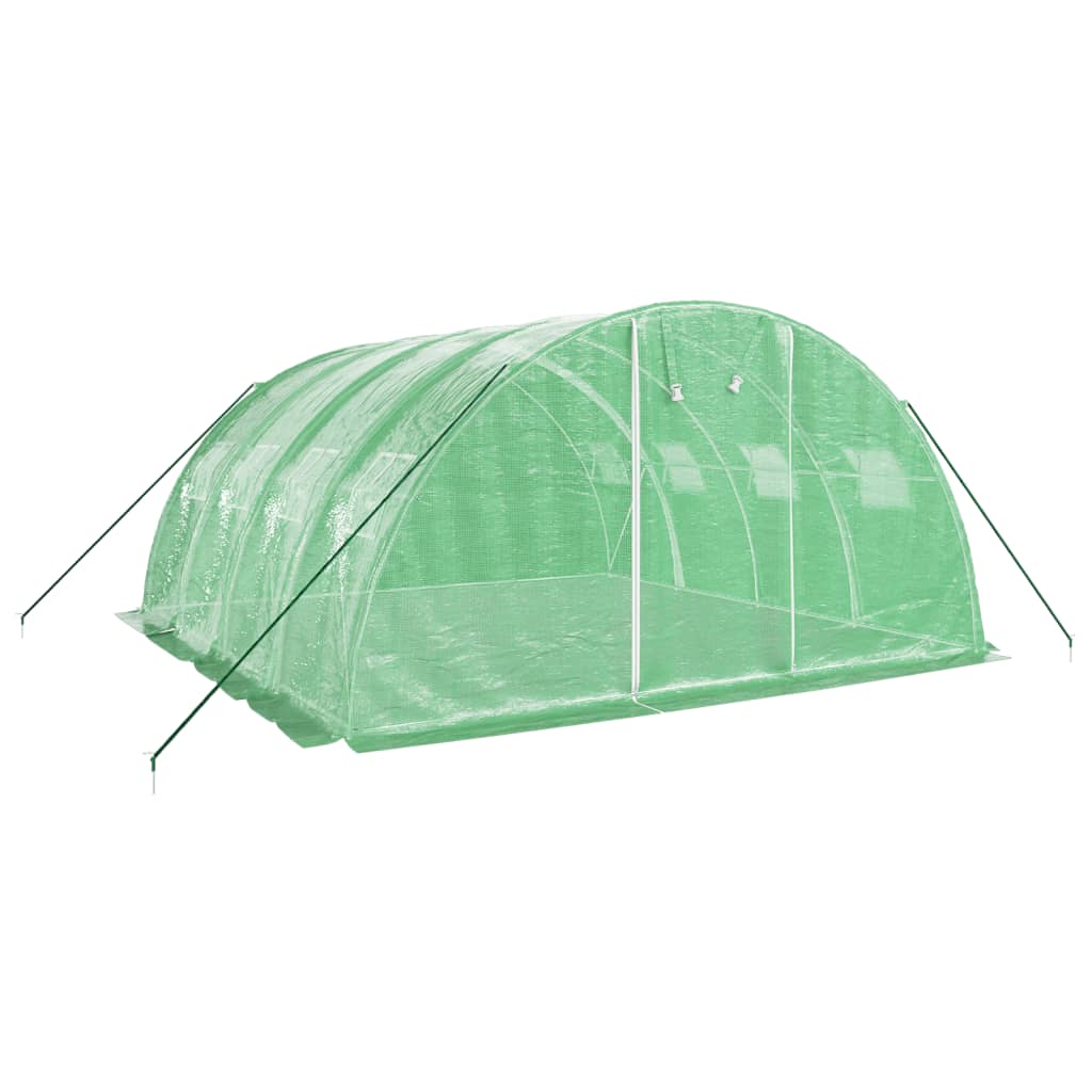 VidaXL Gartengewächshaus mit Stahlrahmen 16 m² 4x4x2 m grün