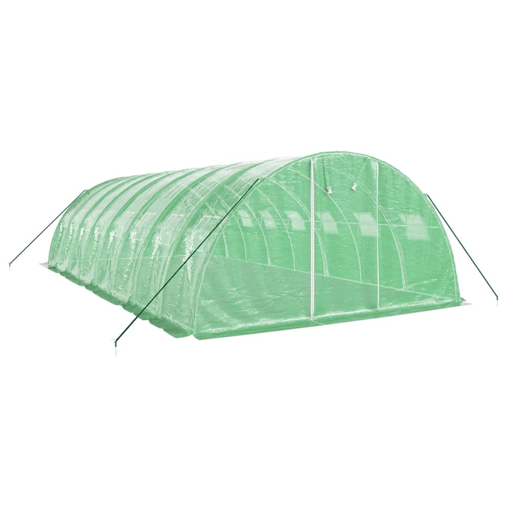 VidaXL Gartengewächshaus mit Stahlrahmen 32 m² 8x4x2 m grün