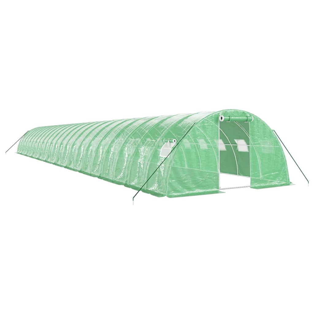 VidaXL Gartengewächshaus mit Stahlrahmen 88 m² 22x4x2 m grün