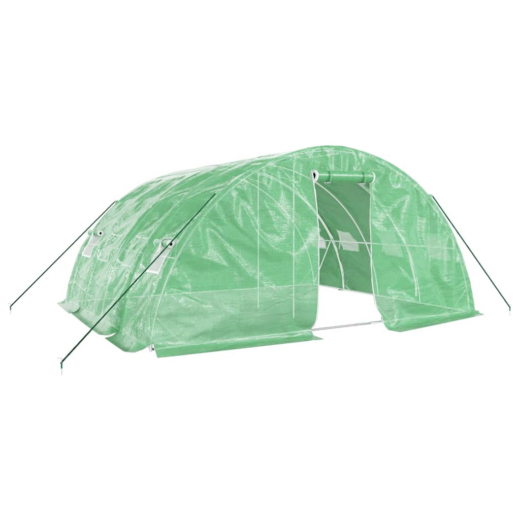VidaXL Gartengewächshaus mit Stahlrahmen 20 m² 5x4x2,3 m grün