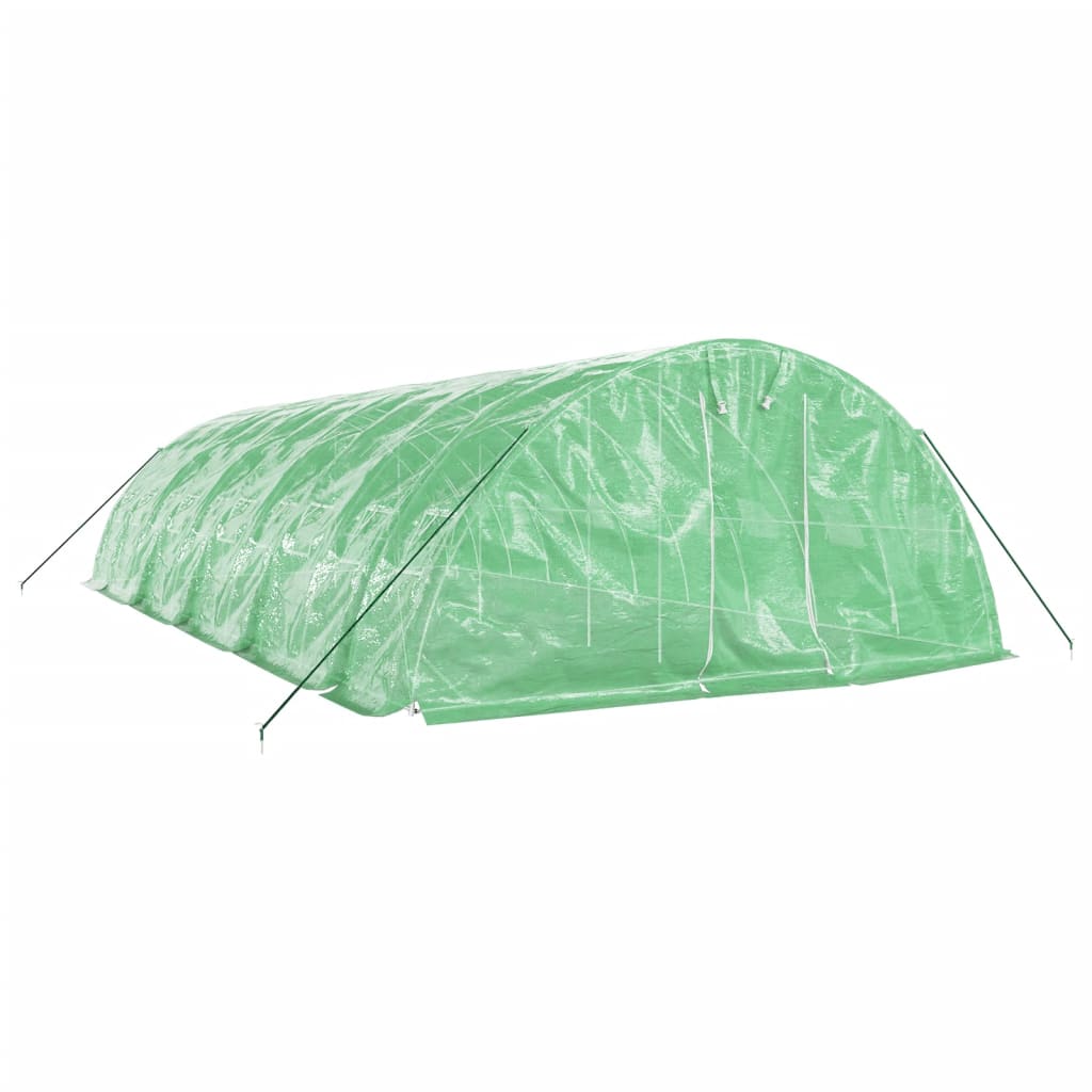 VidaXL Gartengewächshaus mit Stahlrahmen 50 m² 10x5x2,3 m grün