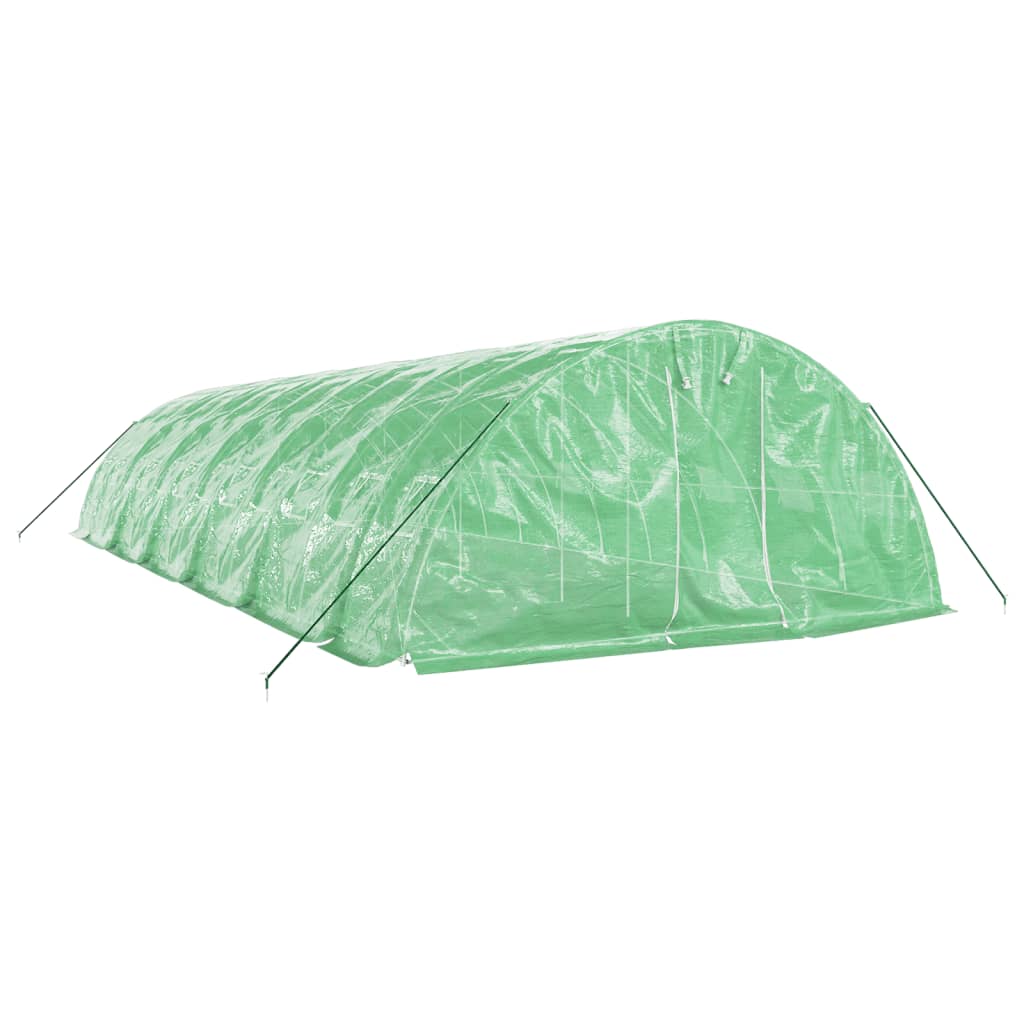VidaXL Gartengewächshaus mit Stahlrahmen 60 m² 12x5x2,3 m grün