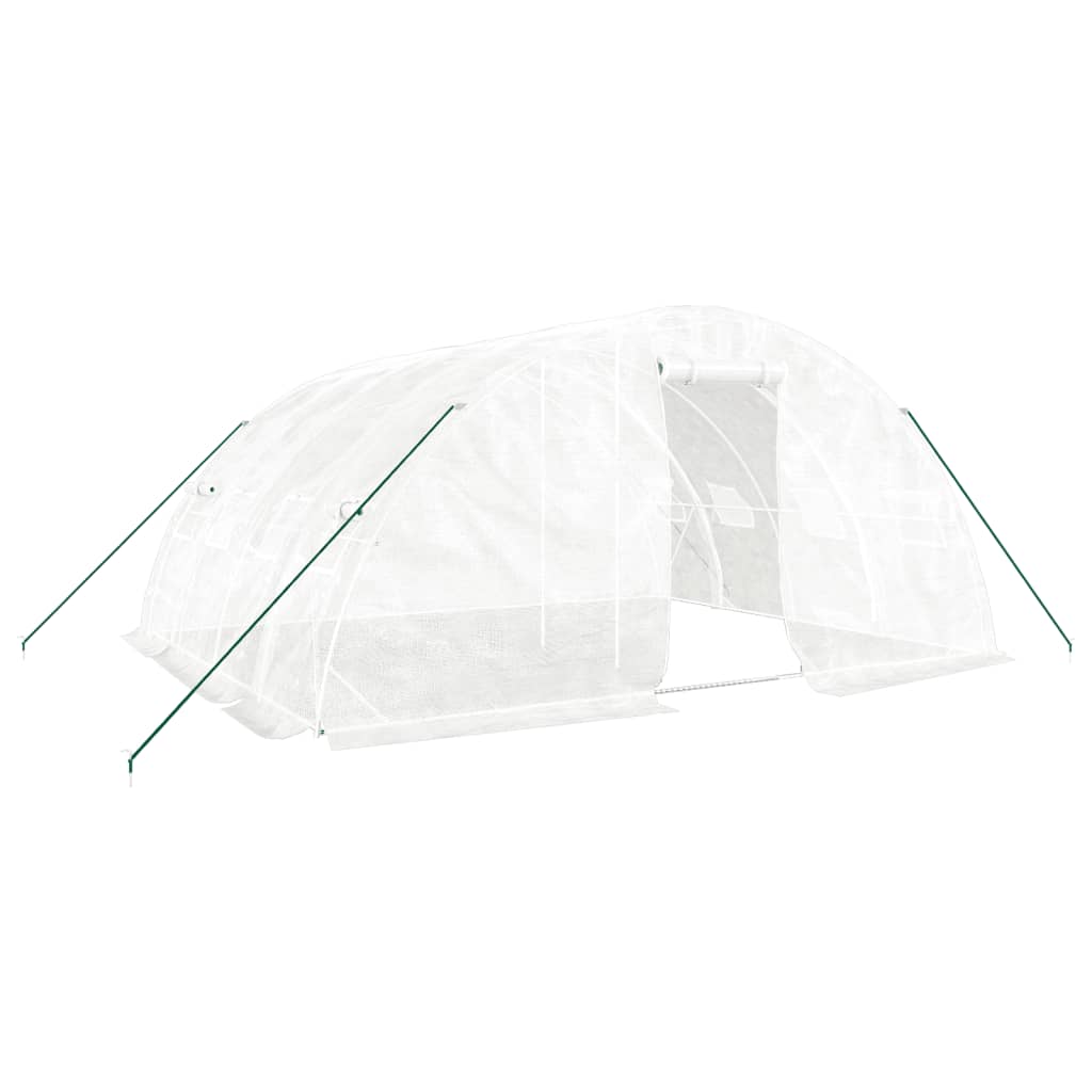 VidaXL Gartengewächshaus mit Stahlrahmen 20 m² 5x4x2,3 m weiß