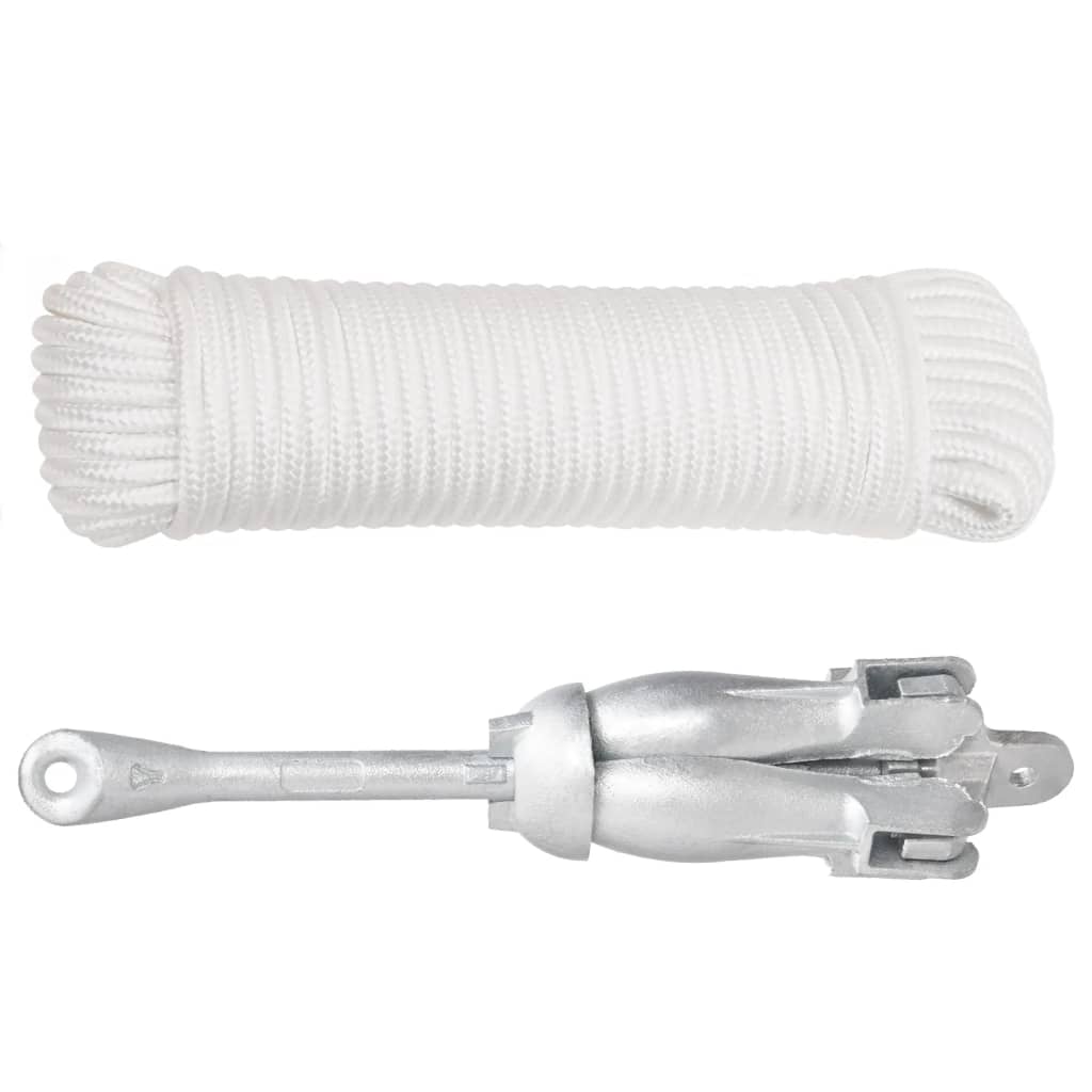 Vidaxx Anker mit Seil faltbar 8 kg feuerverzinktes Gusseisen