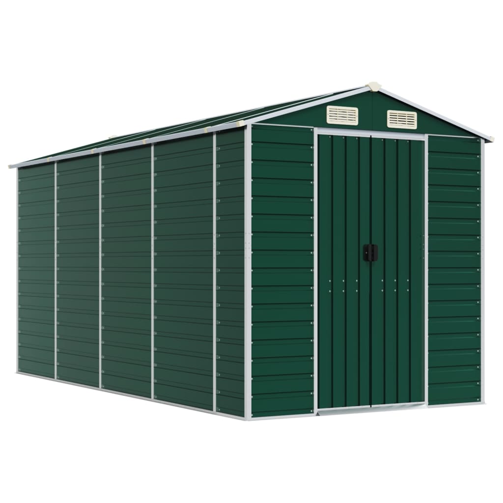VidaXL Gartenhaus 191x385x198 cm verzinkter Stahl grün