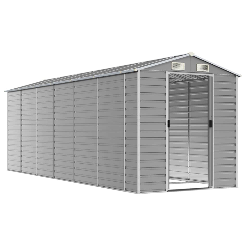 VidaXL Gartenhaus 191x555x198 cm verzinkter Stahl hellgrau