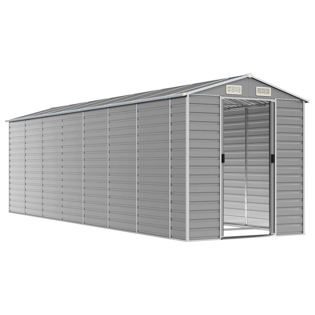 VidaXL Gartenhaus 191x640x198 cm verzinkter Stahl hellgrau