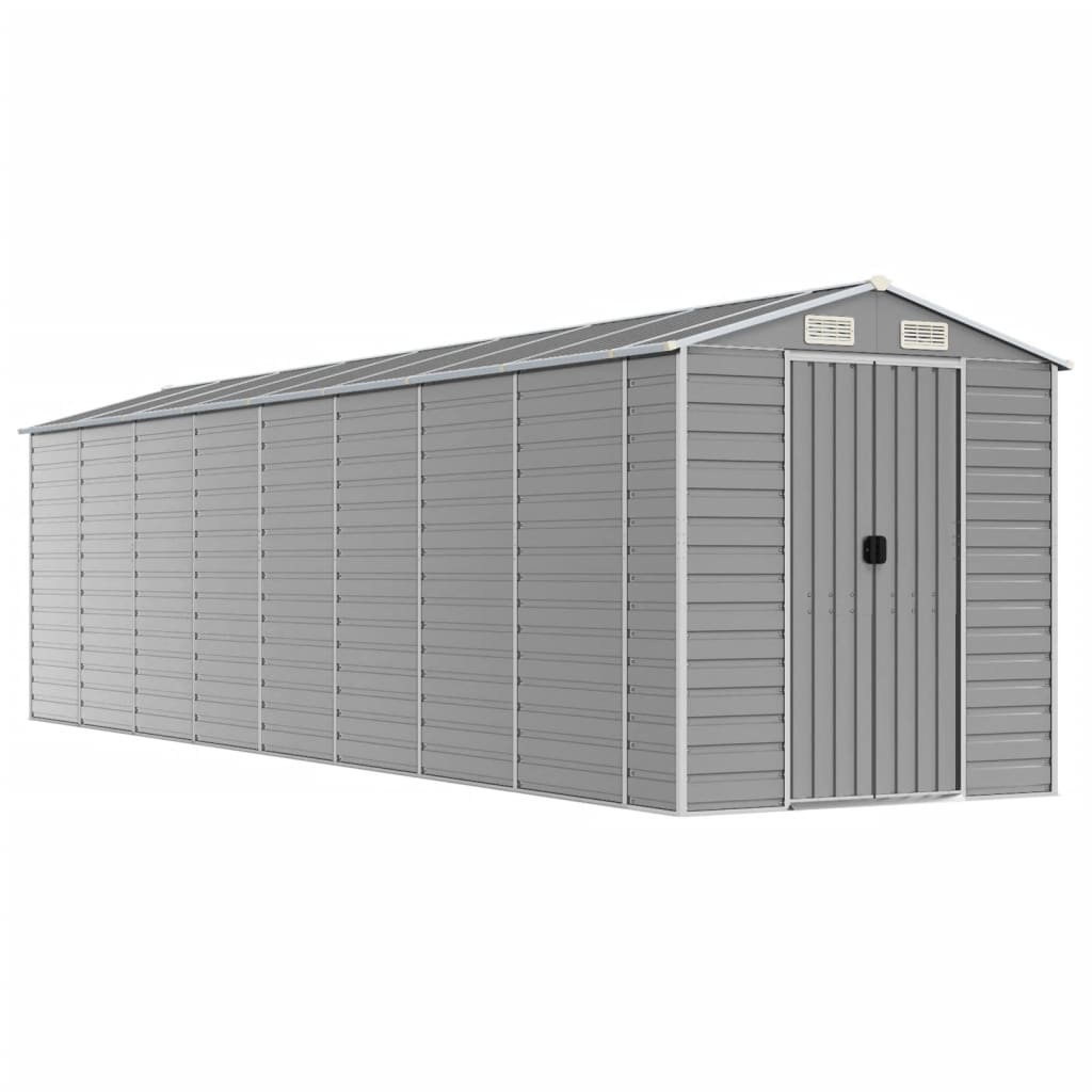 VidaXL Gartenhaus 191x725x198 cm verzinkter Stahl hellgrau