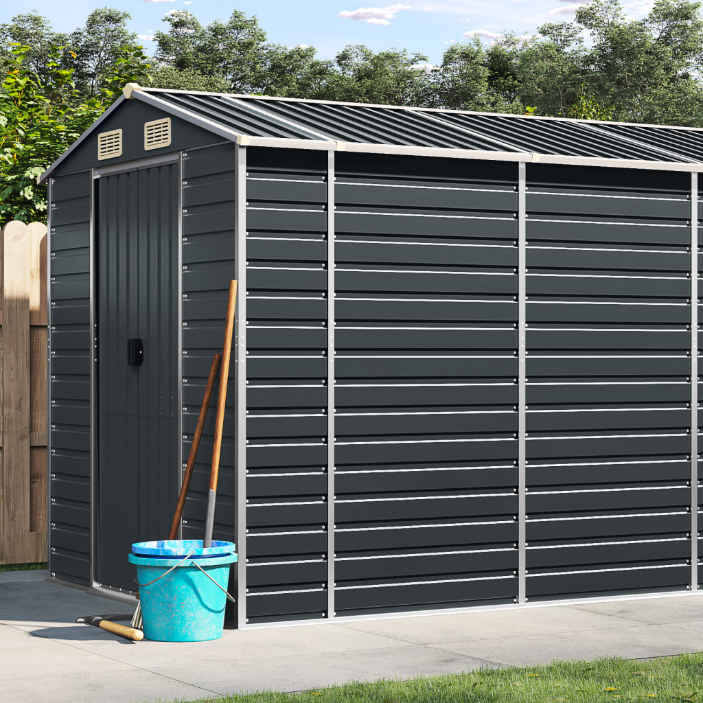 VidaXL Gartenhaus 191x470x198 cm verzinkter Stahl Anthrazit