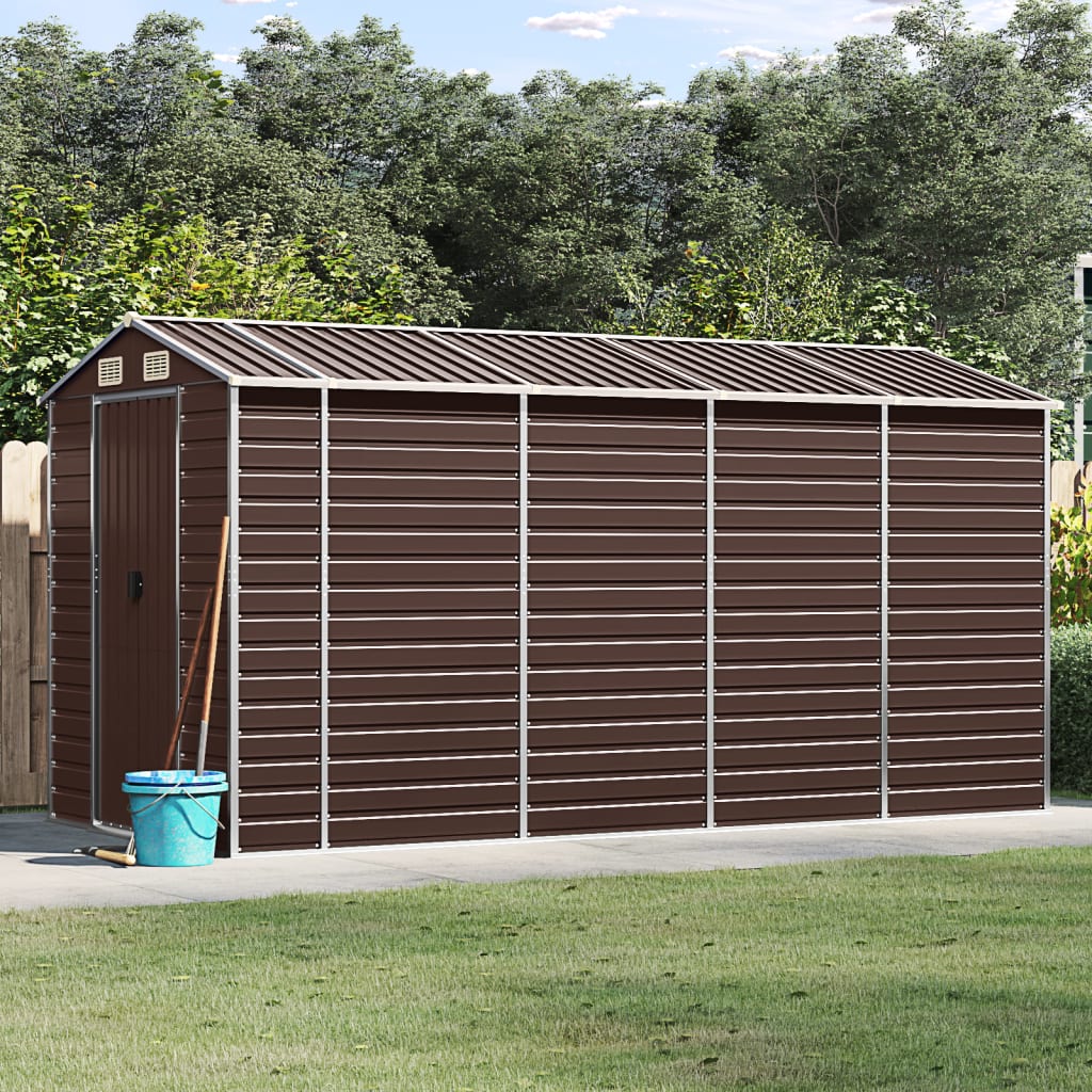VidaXL Gartenhaus 191x385x198 cm verzinkter Stahl braun