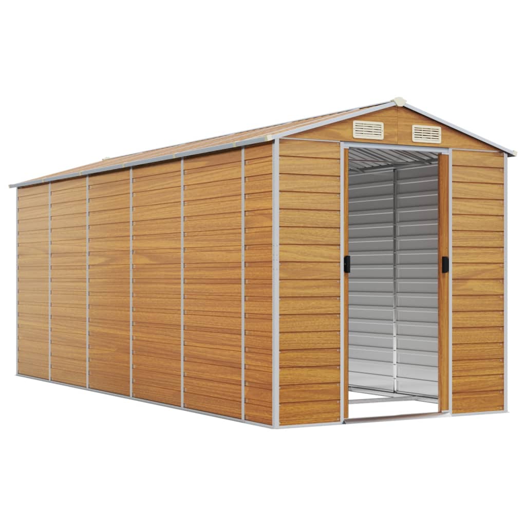 VidaXL Gartenhaus 191x470x198 cm verzinkter Stahl hellbraun