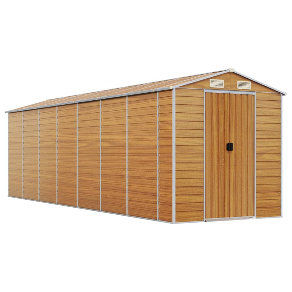 VidaXL Gartenhaus 191x640x198 cm verzinkter Stahl hellbraun