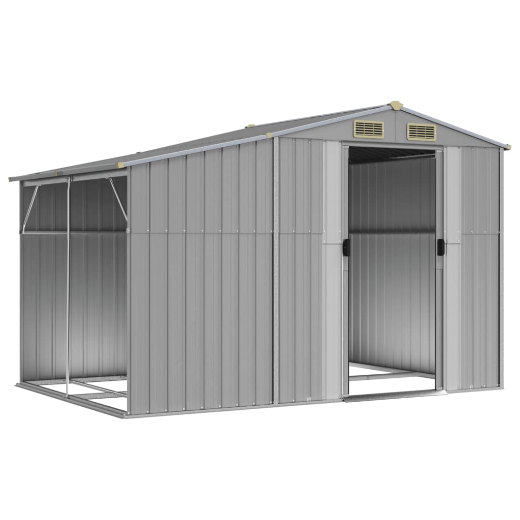 VidaXL Gartenhaus 277x192,5x179 cm verzinkter Stahl grau