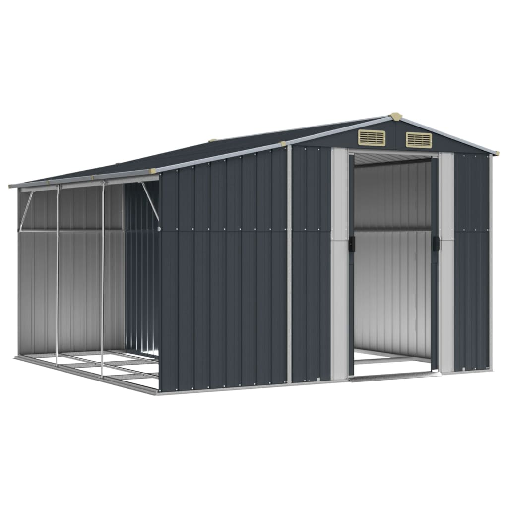 VidaXL Gartenhaus 277 x 279 x 179 cm, verzinkter Stahl, Anthrazit
