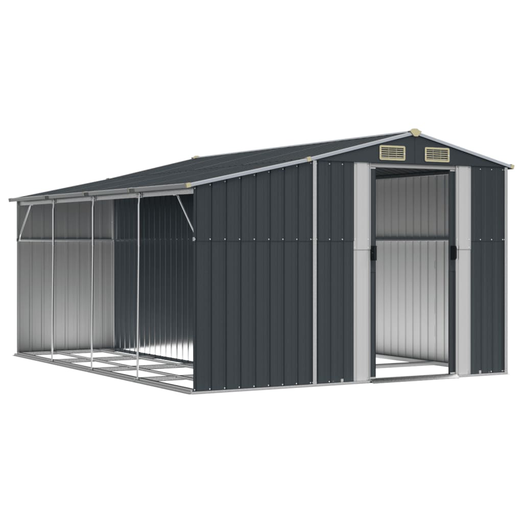 VidaXL Gartenhaus 277x365,5x179 cm verzinkter Stahl Anthrazit