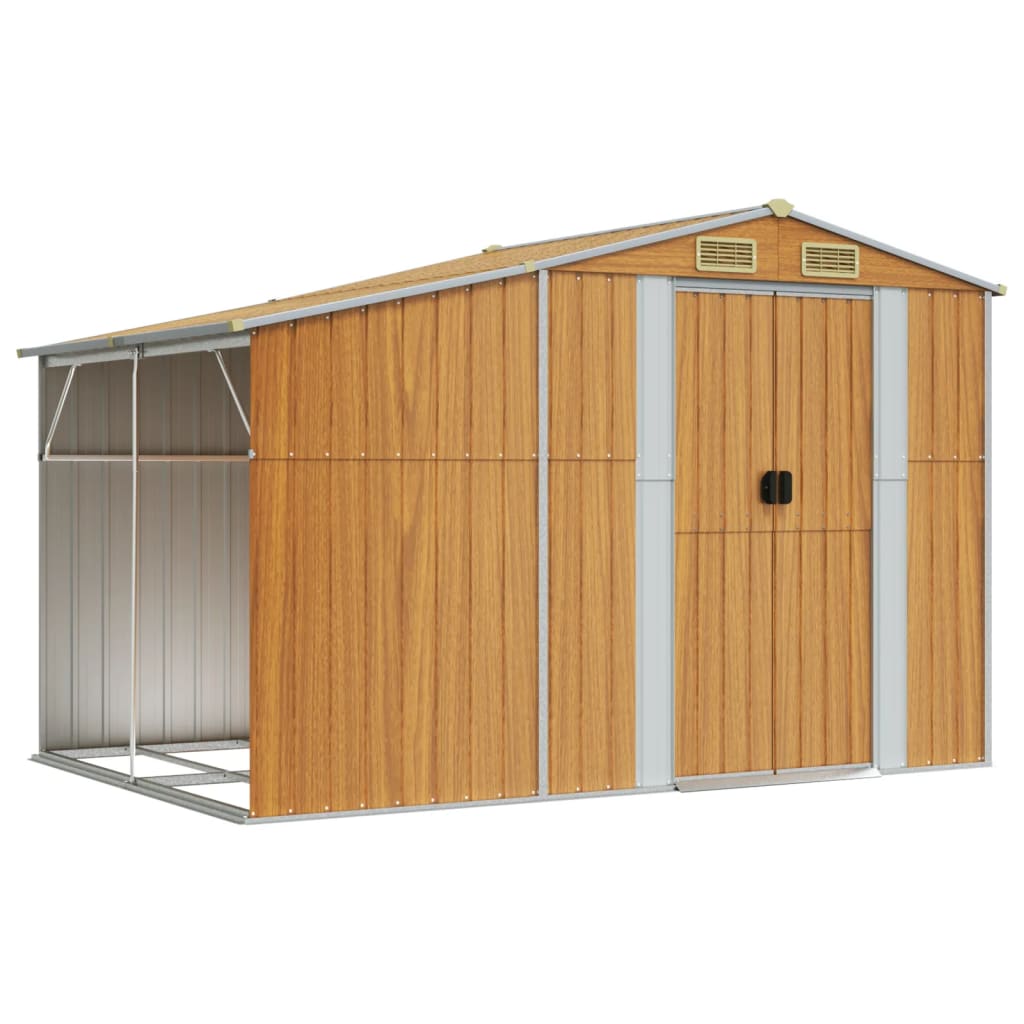 VidaXL Gartenhaus 277 x 192,5 x 179 cm, verzinkter Stahl, hellbraun