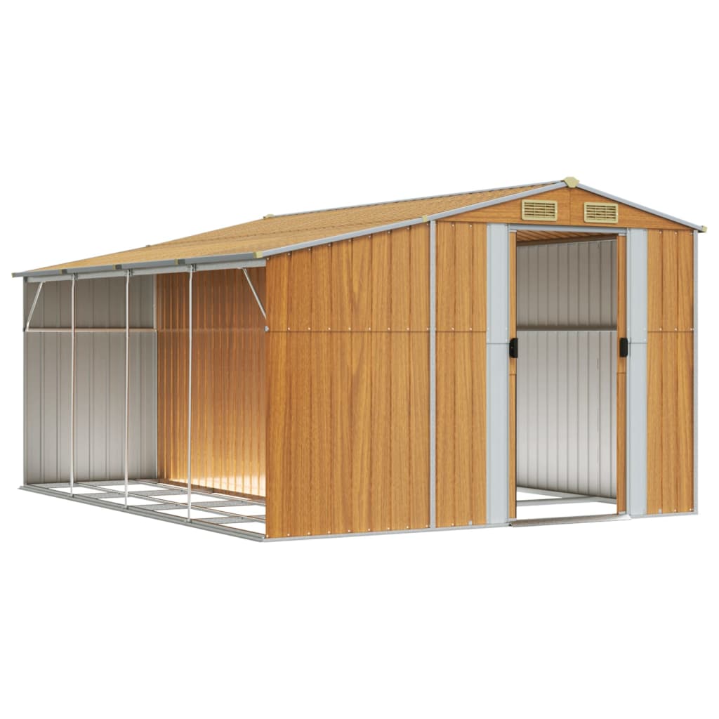 VidaXL Gartenhaus 277x365,5x179 cm verzinkter Stahl hellbraun