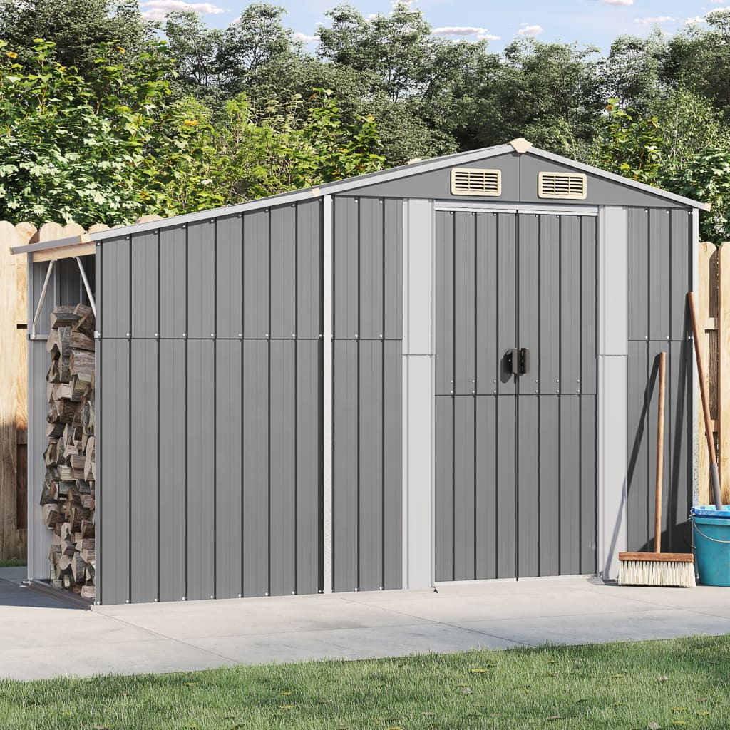 VidaXL Gartenhaus 277x93x179 cm verzinkter Stahl grau