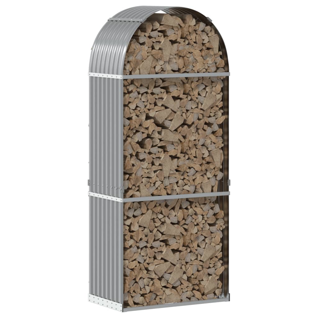 Vidaxx Brennholzlager 80x45x190 cm verzinkter Stahl hellgrau