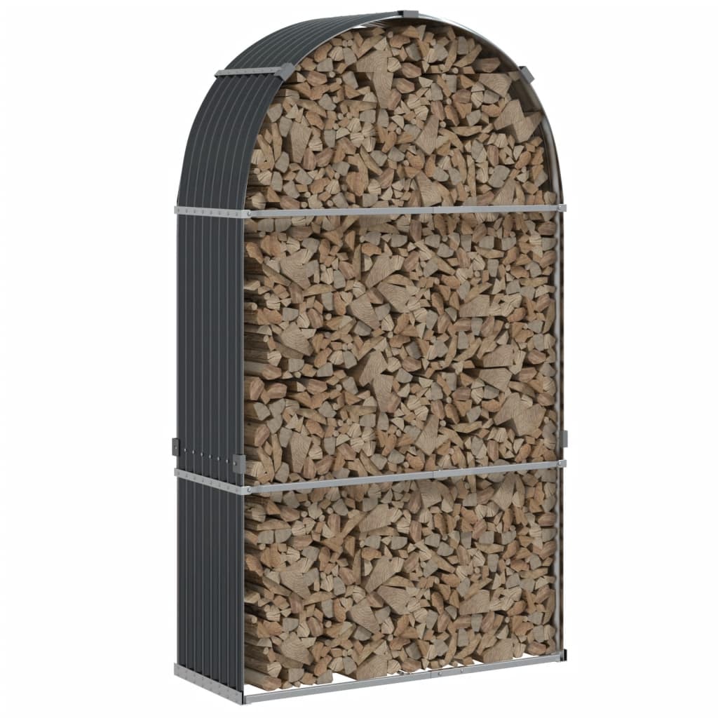 Vidaxx Brennholzlager 120x45x210 cm verzinkter Stahl Anthrazit