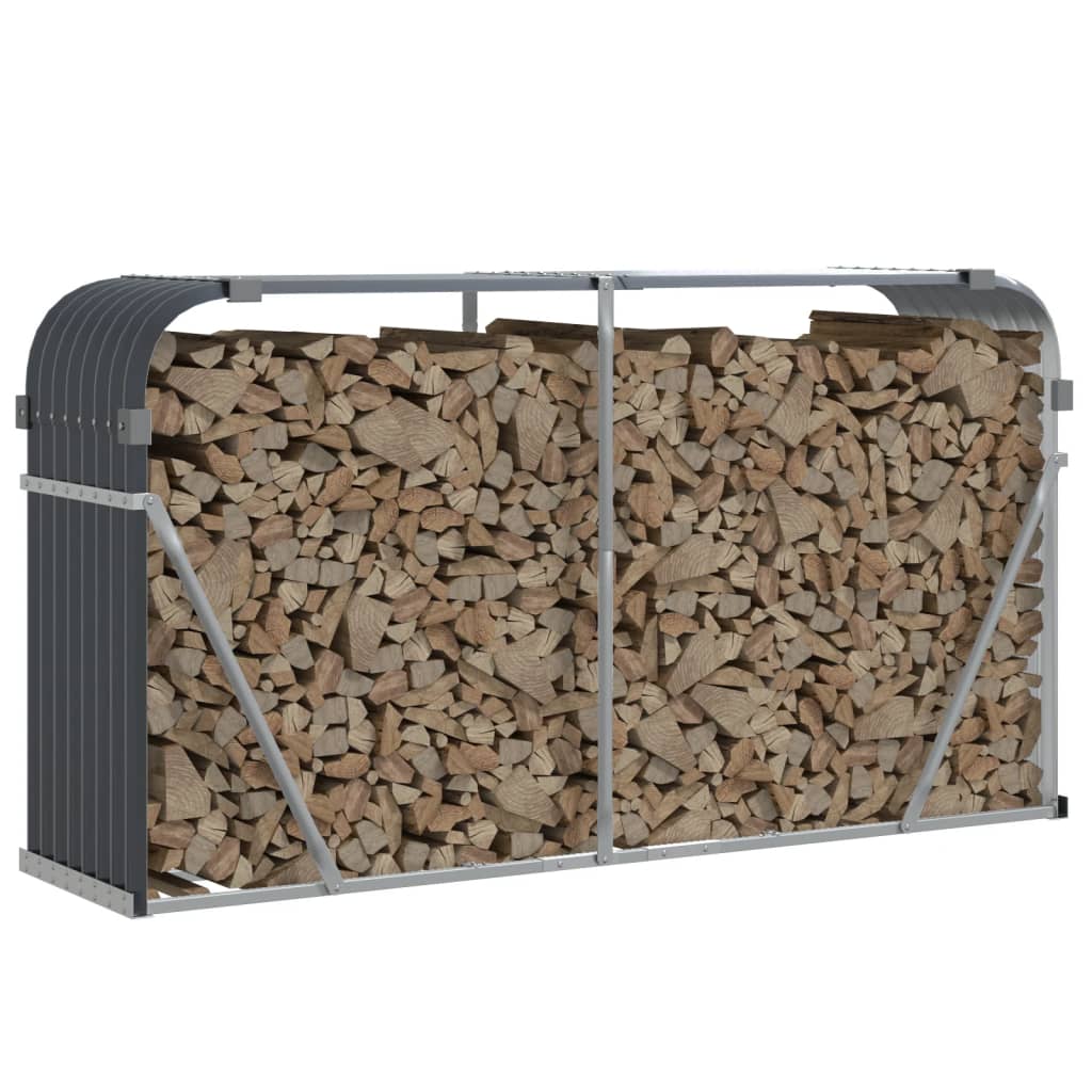 Vidaxx Brennholzlager 180x45x100 cm verzinkter Stahl Anthrazit