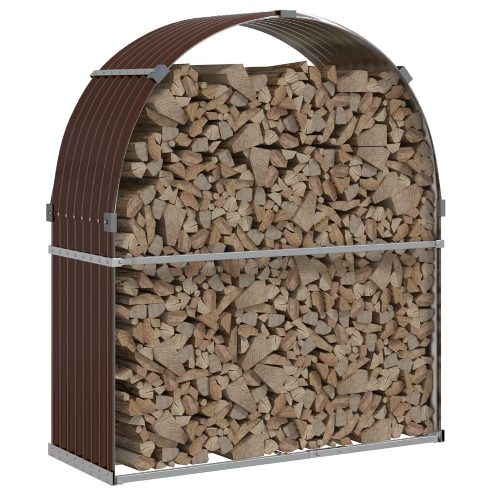 Vidaxx Brennholzlager 120x45x140 cm verzinkter Stahl braun