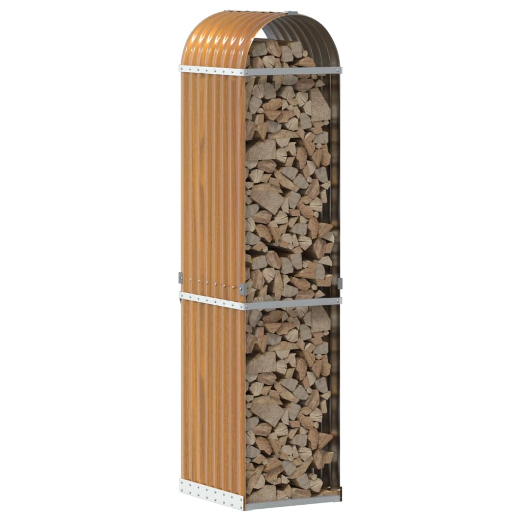 Vidaxx Brennholzlager 40x45x170 cm verzinkter Stahl hellbraun