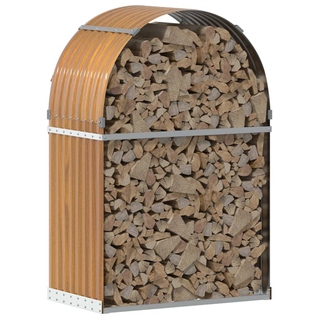 Vidaxx Brennholzlager 80x45x120 cm verzinkter Stahl hellbraun
