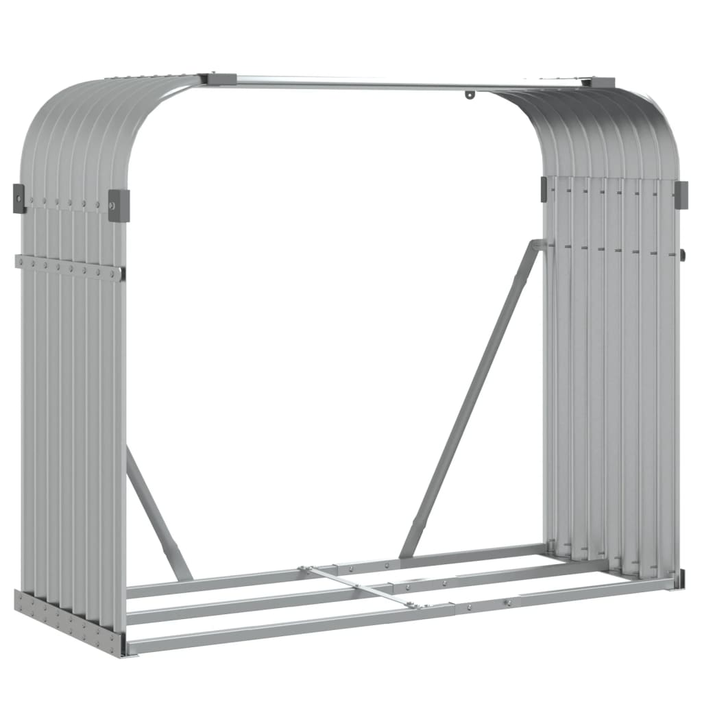 Vidaxx Brennholzlager 120x45x100 cm verzinkter Stahl silberfarben