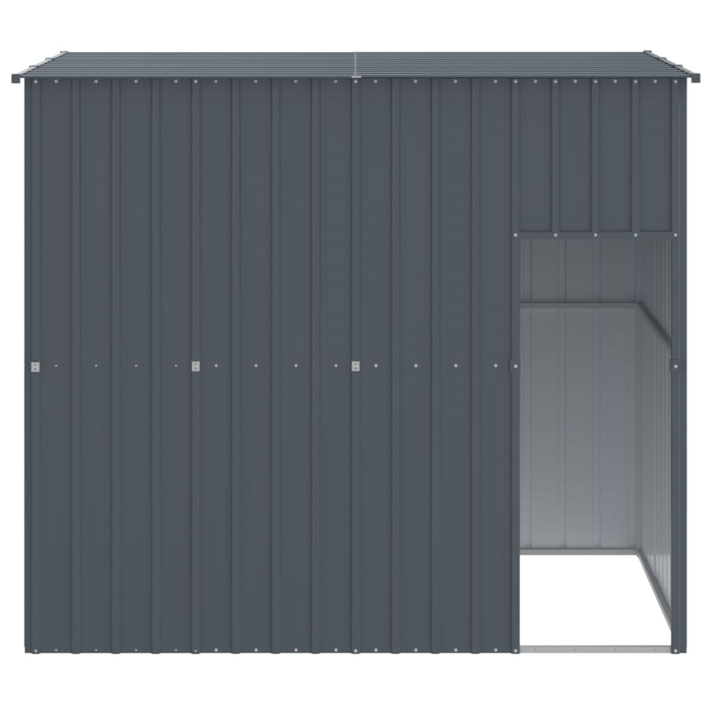 VidaXL Hundehütte mit Dach 214 x 153 x 181 cm, verzinkter Stahl, Anthrazit