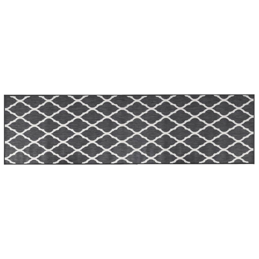 Vidaxx wendbarer Outdoor-Teppich 80x250 cm grau und weiß