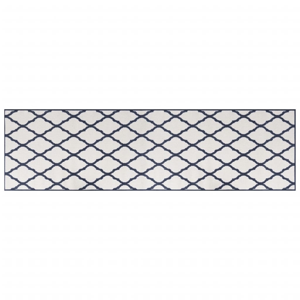 Vidaxx wendbarer Outdoor-Teppich 80x250 cm Marineblau und Weiß