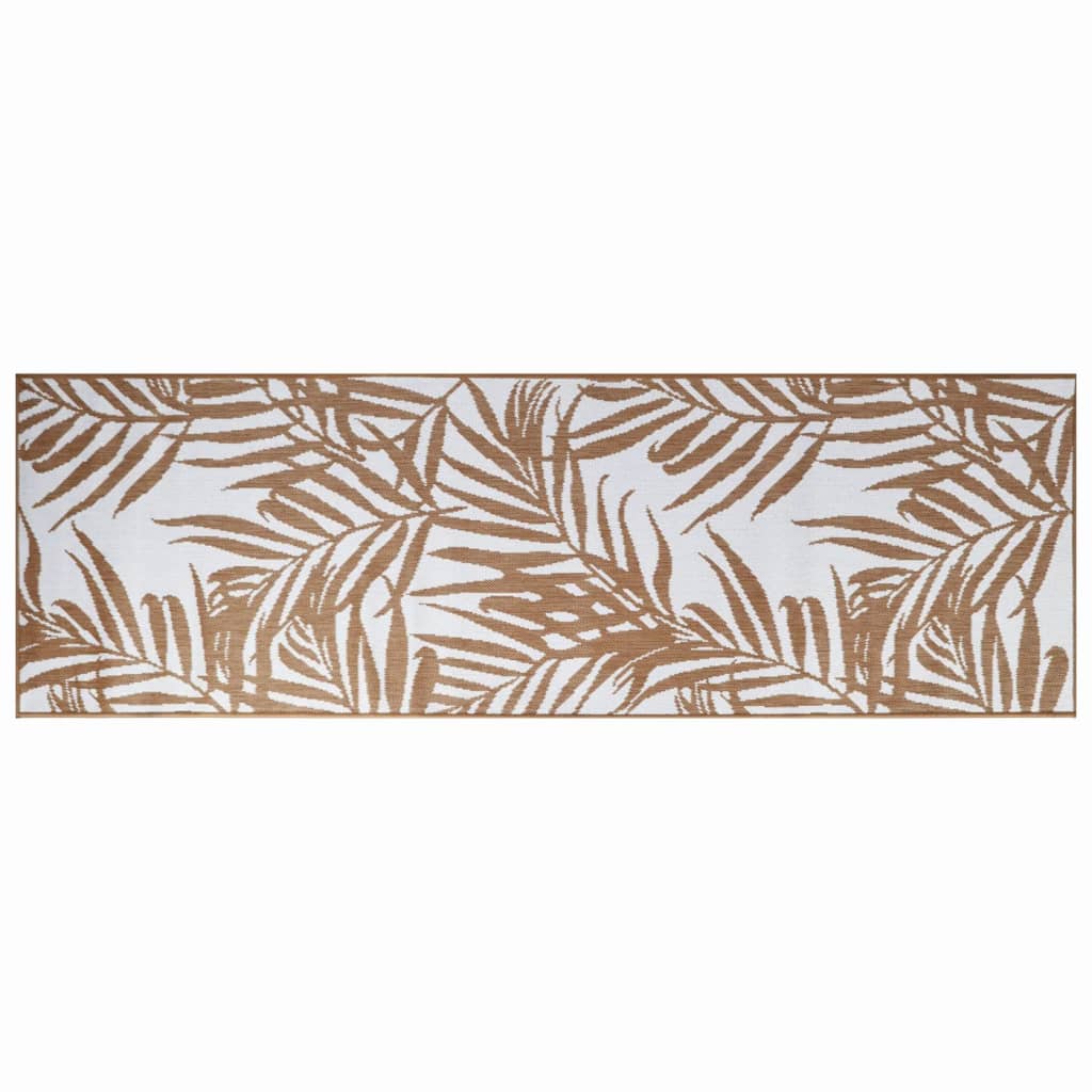 Vidaxx wendbarer Outdoor-Teppich 80x250 cm braun und weiß
