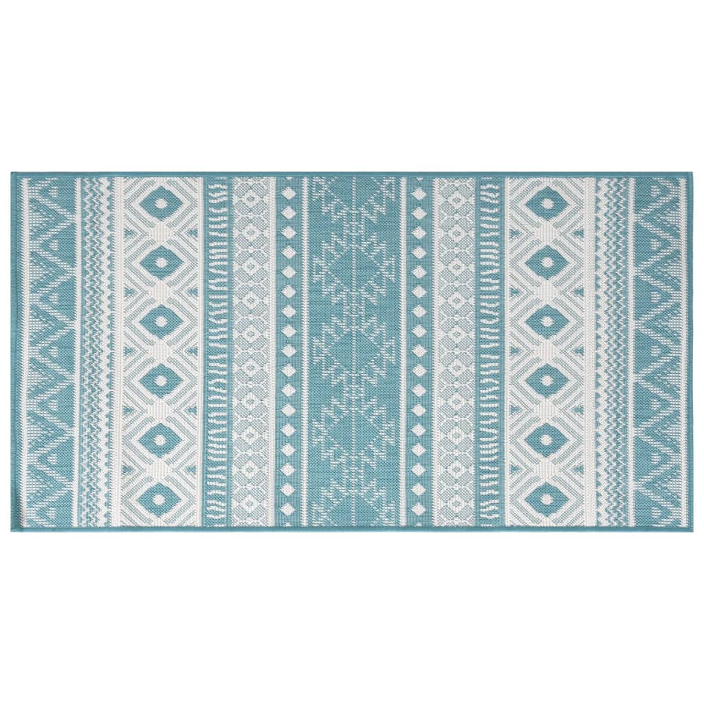 Vidaxx wendbarer Outdoor-Teppich 80x150 cm Aqua und Weiß