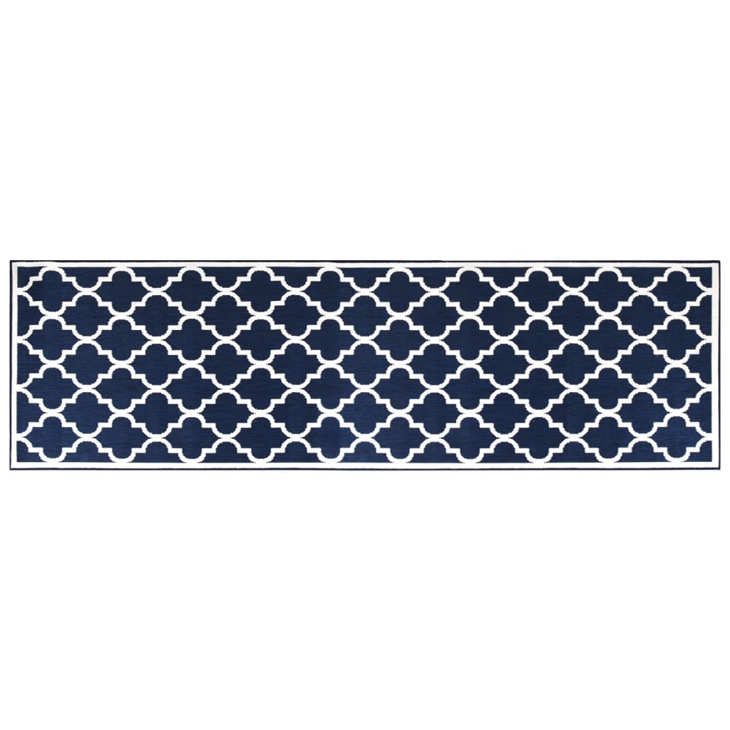 Vidaxx wendbarer Outdoor-Teppich 80x250 cm Marineblau und Weiß