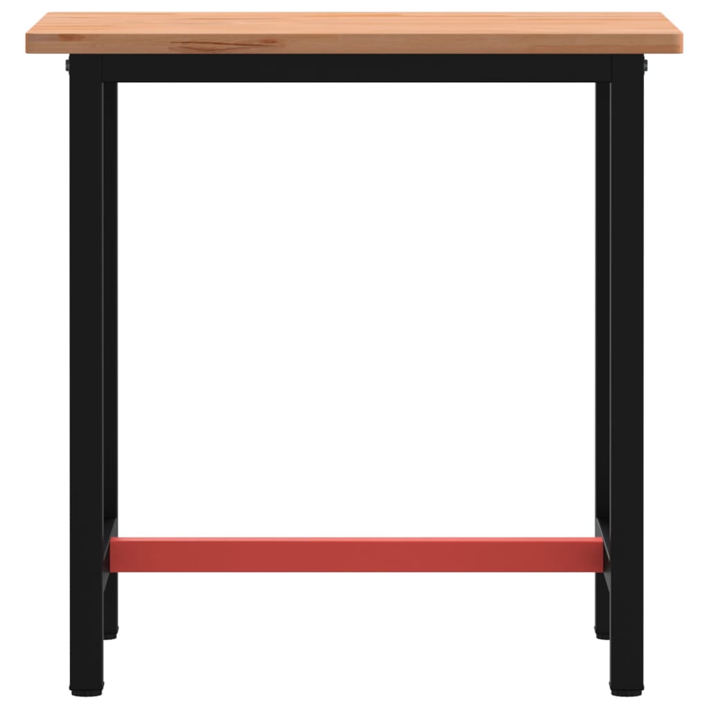VidaXL Werkbank 80x55x81,5 cm massives Buchenholz und Metall
