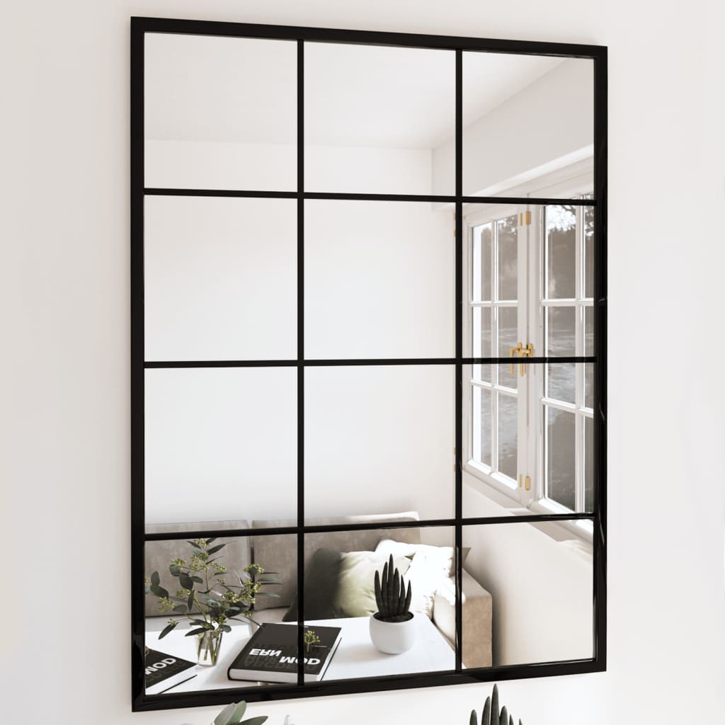 VidaXL Wandspiegel 3 Stk. 80x60 cm Metall schwarz