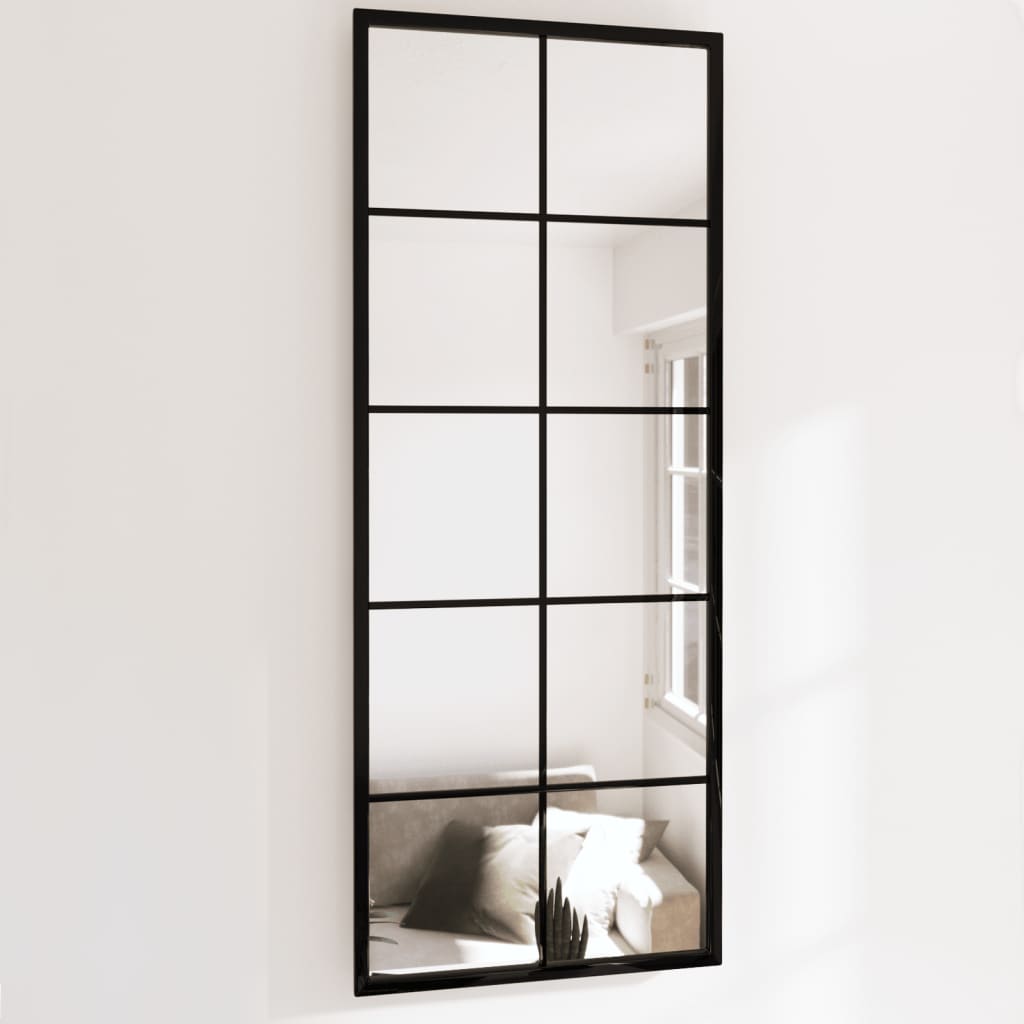 VidaXL Wandspiegel 2 Stk. 100x40 cm Metall schwarz