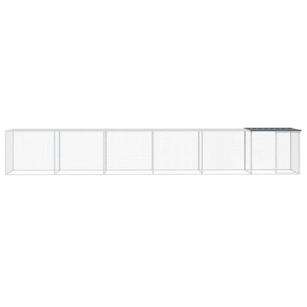 VidaXL Hühnerstall mit Dach 603 x 98 x 90 cm, verzinkter Stahl, Anthrazit