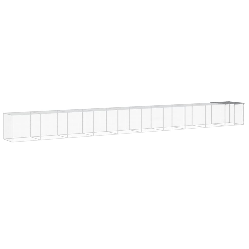 VidaXL Hühnerstall mit Dach 1003 x 98 x 90 cm, verzinkter Stahl, hellgrau
