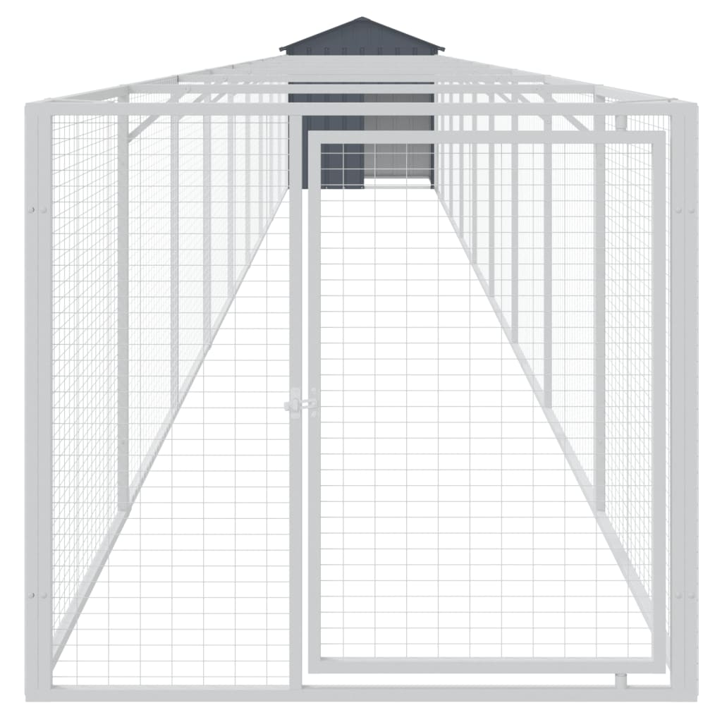 VidaXL Hundehütte mit Dach 117x1017x123 cm Stahl Anthrazit