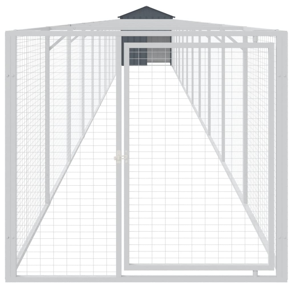 VidaXL Hundehütte mit Dach 117x1221x123 cm Stahl Anthrazit