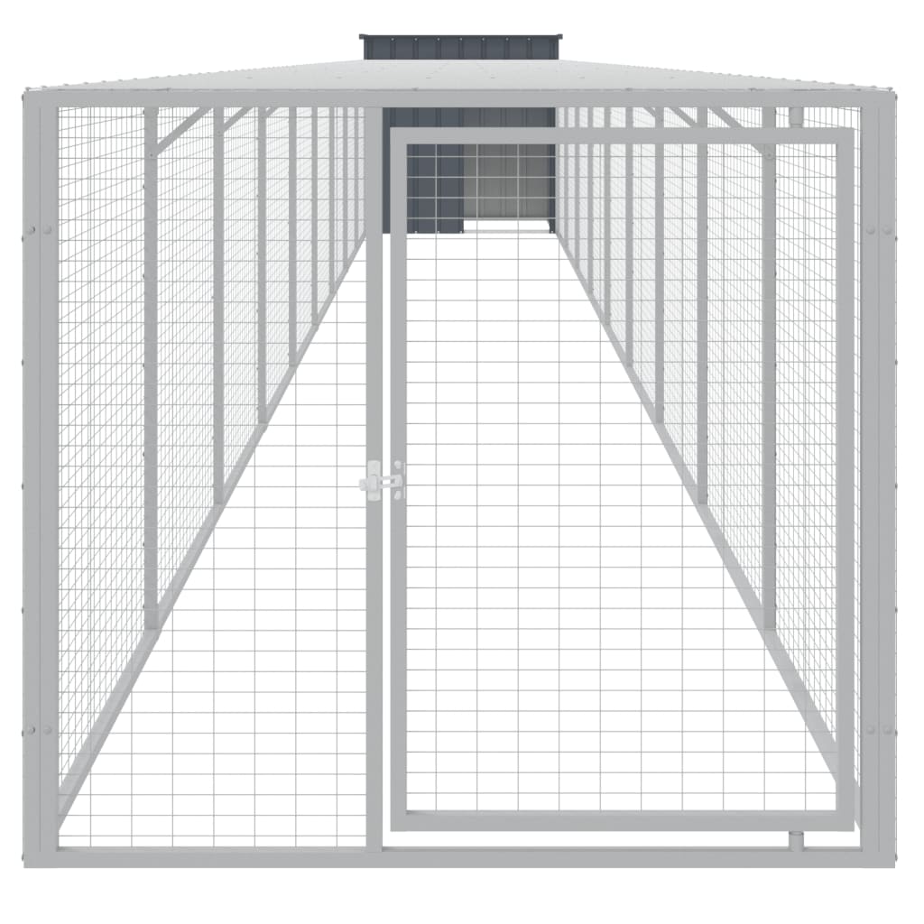 VidaXL Hühnerstall mit Auslauf 110x1017x110 cm Stahl Anthrazit