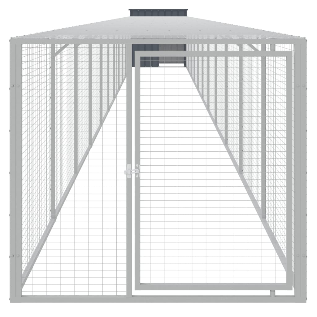 VidaXL Hühnerstall mit Auslauf 110x1221x110 cm Stahl Anthrazit