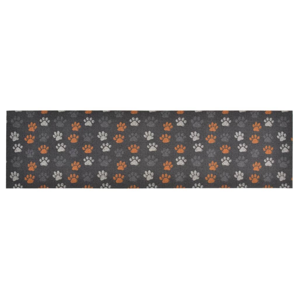 Vidaxx Küchenmatte waschbar Pfotenabdruck 45x150 cm Samt