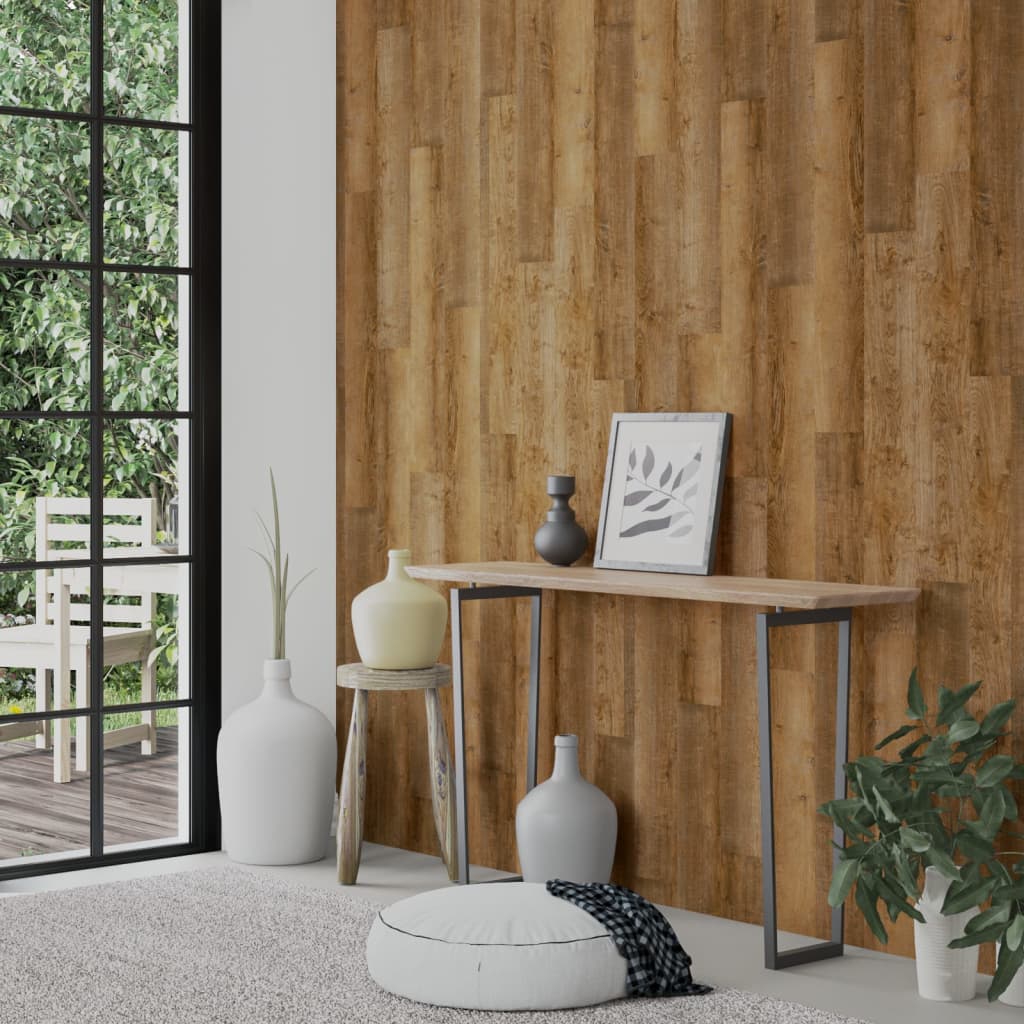 VidaXL Wandpaneele Holzoptik 4,12 m² PVC Braun