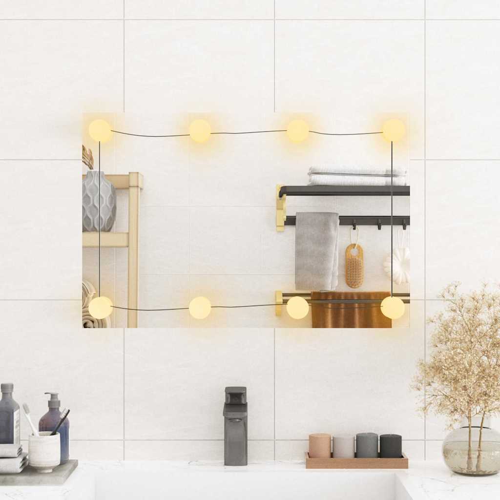VidaXL Wandspiegel mit LEDs rechteckig 40x60 cm Glas